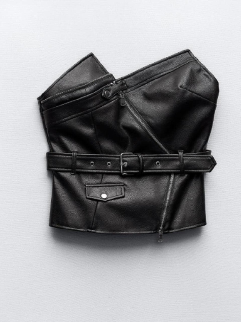 NWOT ZARA LEATHER TUBE TOP